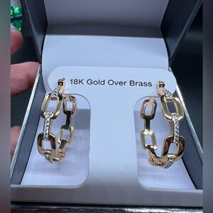 18K Goldplated Hoop Earrings New in box